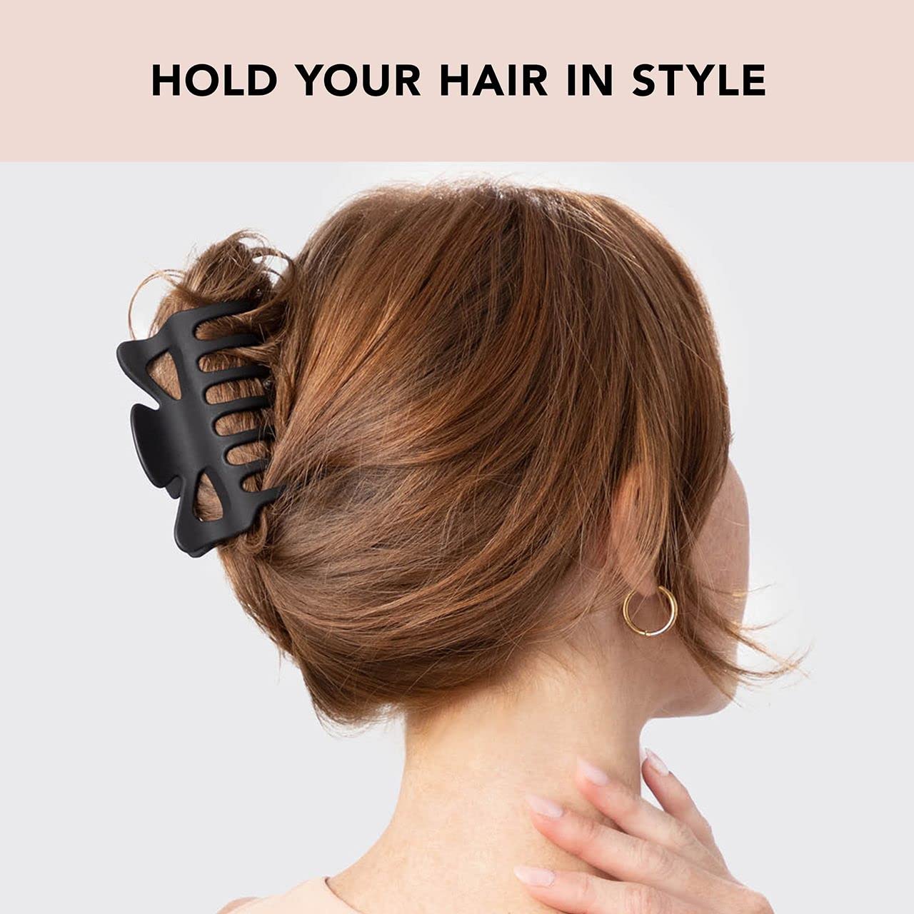 Buy now Kitsch Medium Claw Clips for Women - Strong Hold & Stylish Glossy Puffy Design Hair Accessories | Half-Up or Full Updos | Ideal Gifts for Women - 2pc Set, Black & Tort at indiglob india