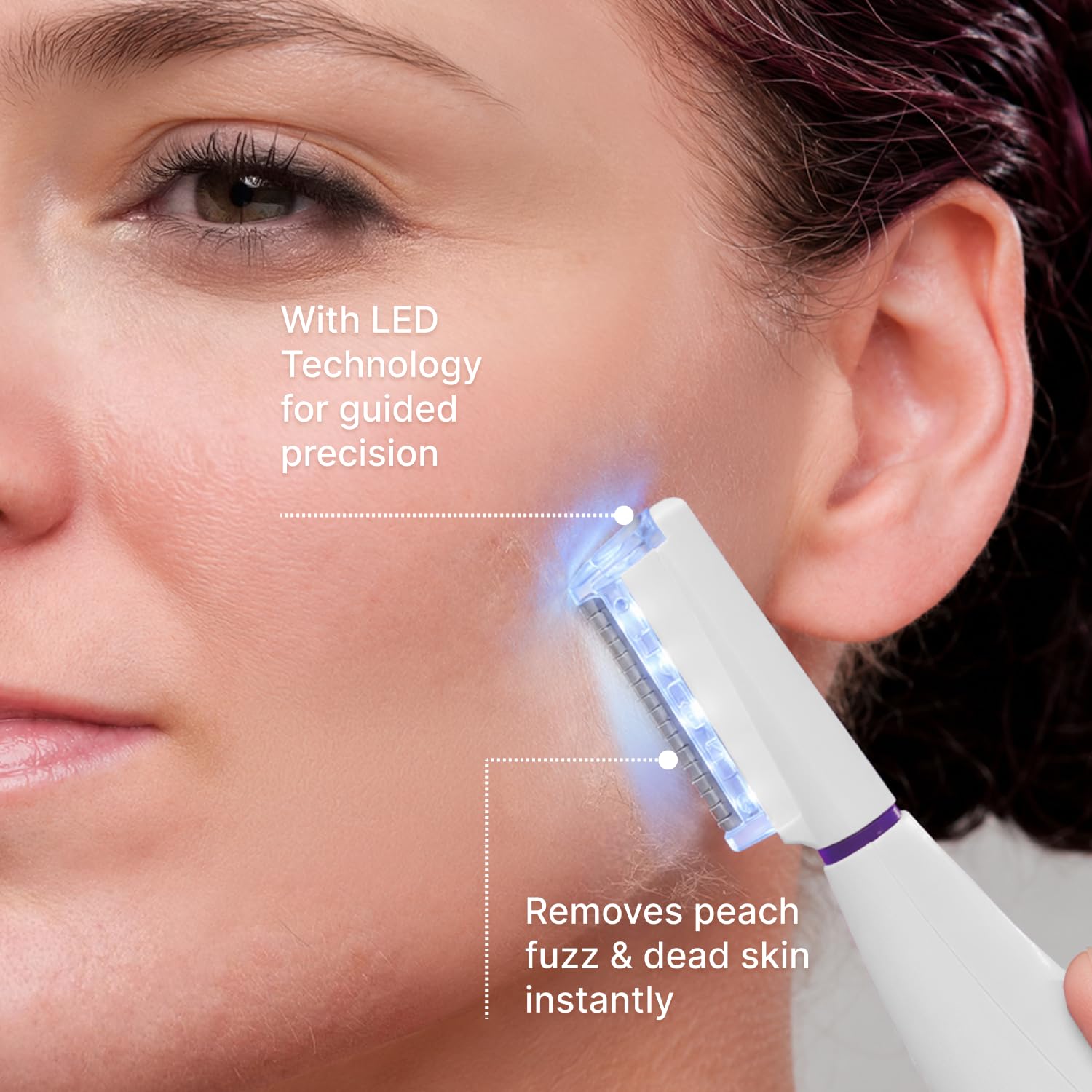 Michael Todd Beauty Sonicsmooth Pro+ Dermaplaning System & Eyebrow Trimmer | Peach Fuzz Removal, Dermaplane Razor for Women Face w/ 16 Blades & 2 Microsmooth Exfoliation Tips, LED Light, 3-Year Warranty