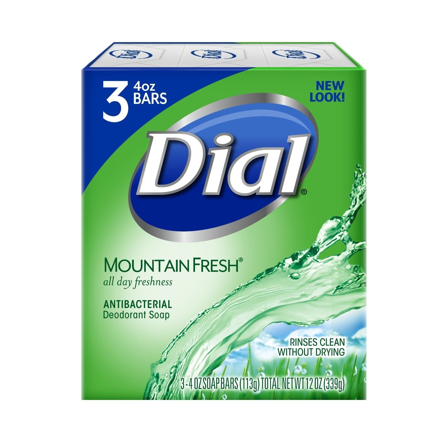 Dial Antibacterial Bar Soap, Mountain Fresh, 4 Ounce, 3 Bars