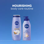 NIVEA Nourishing Shea Butter Body Wash, Nourishing Serum, 20 FL OZ | Moisturizing Body Wash Enriched with Provitamin B5 and Vitamin E, for Softer Skin, Shaving Cream Alternative