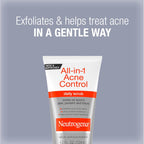 Buy now Neutrogena All-In-1 Acne Control Daily Face Scrub to Exfoliate and Treat Acne, Salicylic Acid Acne Treatment, 4.2 fl. Oz (Pack of 3) at indiglob india