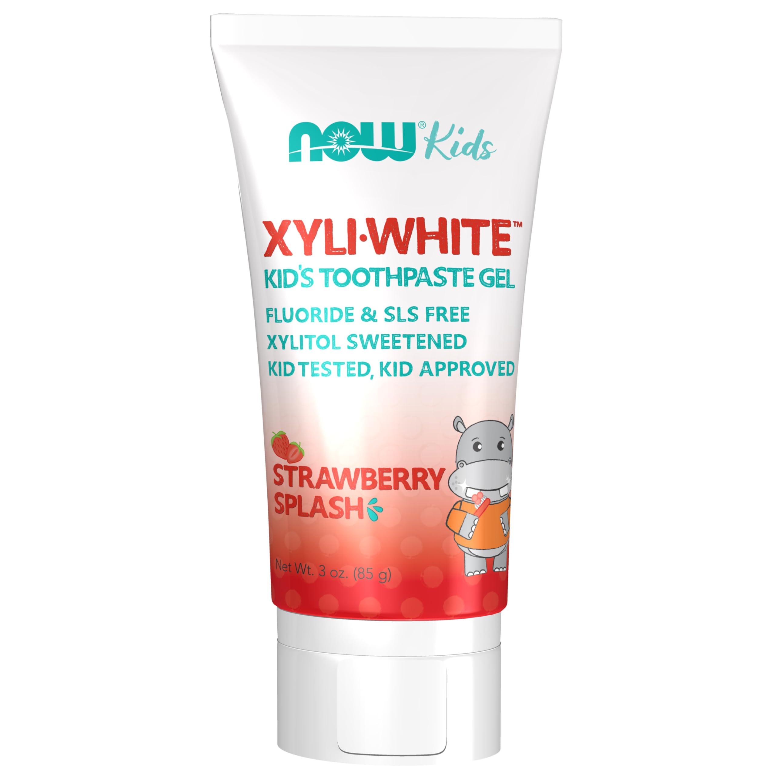 Buy now NOW Foods Solutions, XyliwhiteÆ’?â€º Toothpaste Gel for Kids, Strawberry Splash Flavor, Kid Approved! 3-Ounce, packaging may vary at indiglob india