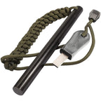 6" Survival Ferro Rod Drilled Flint Fire Starter and Striker Kit
