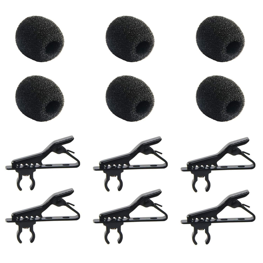 Buy now AUGSUN 18Pcs Lapel Microphone Clips Replacement Kit, 6Pcs Lavalier Mic Clips Metal Tie Clips Lavalier Microphone Clips, 6Pcs Windscreen Foam Cover and 6Pcs Plastic Wire Clips at indiglob india