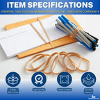 Thick Rubber Bands, Heavy Duty Rubber Bands, Beige, Size 64, 380Pack