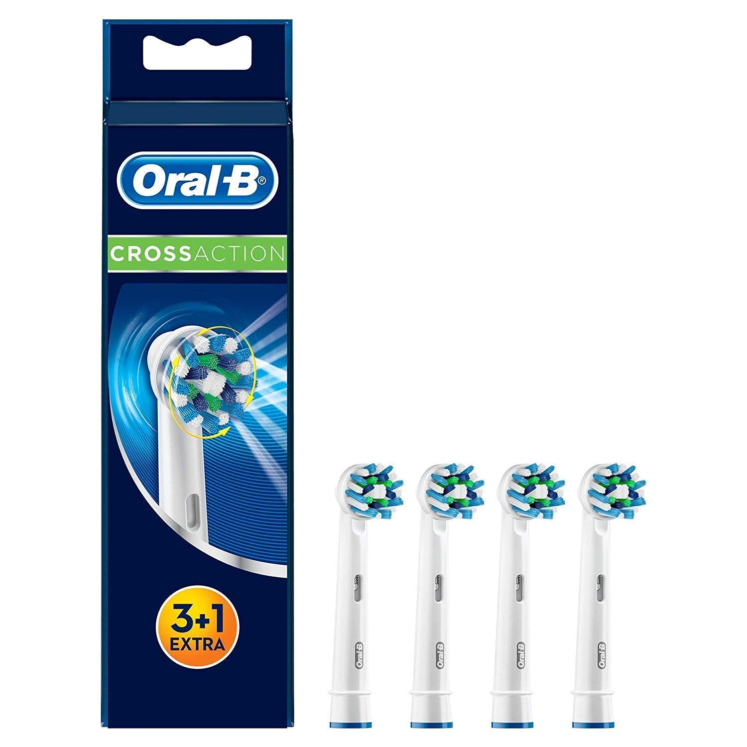 Buy now Oral B Cross Action Replacement Electric Toothbrush Heads x4 at indiglob india