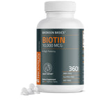 Bronson Biotin 10,000mcg Hair Skin and Nails Vitamins, 150 Tablets | Vegetarian Beauty Support, Non-GMO, Gluten-Free, Soy-Free, Supports Healthy Hair, Skin and Nails