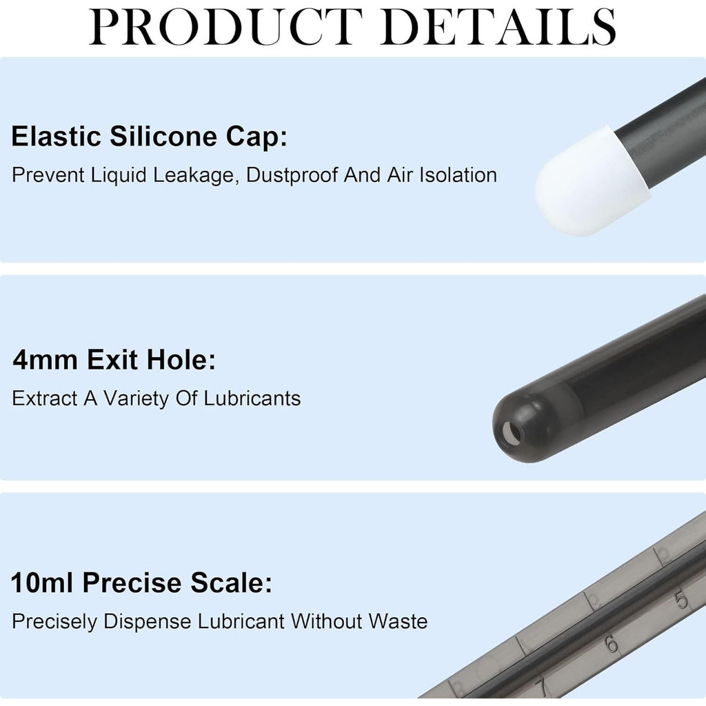 Buy now [2Pack+Storage Bag] Lube Applicator Syringe with 10ml Precise Scales, 6.5" Anal Lube Shooter with Air-Proof Silicone Cap Reusable Lubricant Tube Applicator for Women, Men & Couples, Black at indiglob india
