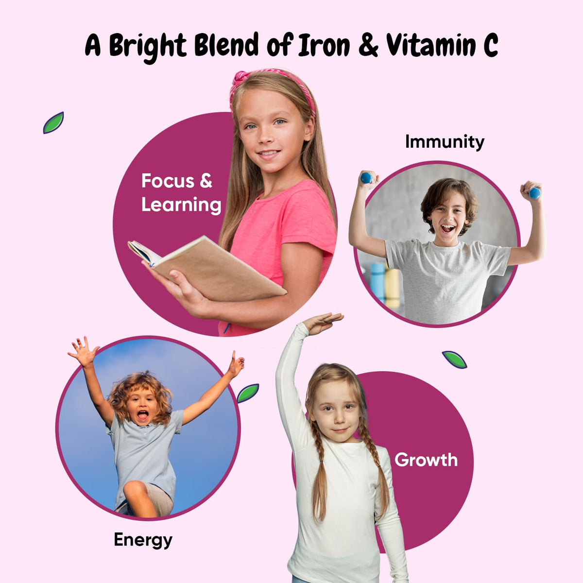 maxmedix Kids Iron with Vitamin C Gummies |120 Count, 4 Month Supply, Vegan