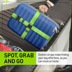 Buy now Untethered Luggage Straps | TSA-Approved Suitcase Belts with Heavy-Duty Buckles. Secure Adjustable Travel Accessories for Checked Bags. 4-Pack at indiglob india