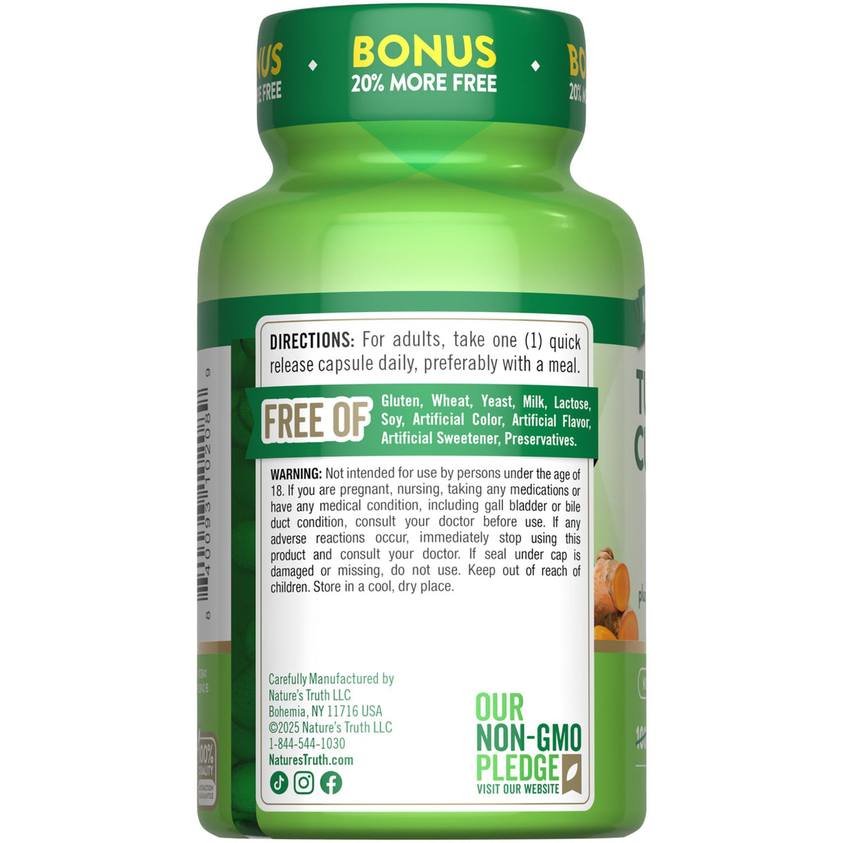 Nature's Truth Turmeric Curcumin | 120 Capsules | with Black Pepper Extract