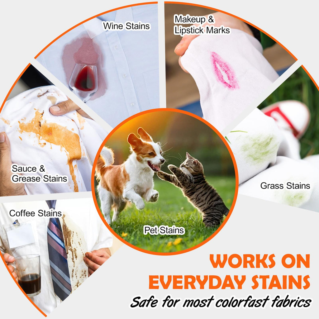 48CT Stain Remover Wipes,Portable Travel-Size Laundry Wipes for Clothes