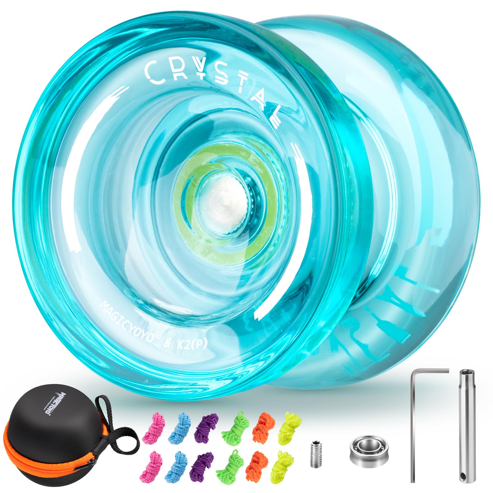 Buy now MAGICYOYO K2 Plus Crystal Orange Yoyo, Professional Fingerspin Trick Yo Yo for Kids/Adults, Responsive Yo-yo for Beginner, Replacement Unresponsive Bearing with 6 Yo yo Strings+Bearing Remover K2-Crystal Green at indiglob india