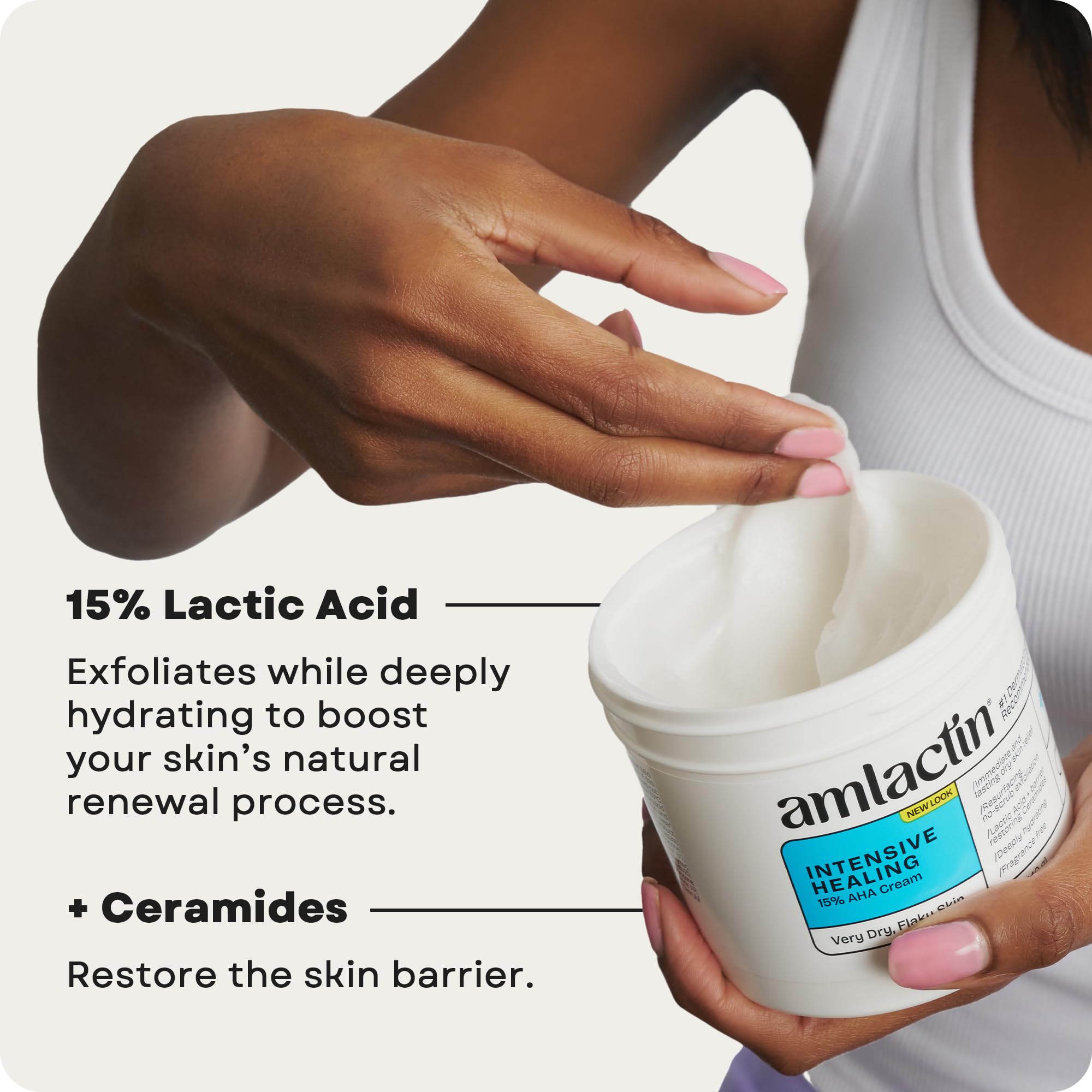 AmLactin Intensive Healing Body Cream, 15% Lactic Acid, 12 oz