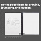 Buy now Rocketbook Core Reusable Spiral Notebook, Letter Size 8.5x11, Black - Dotted Pages, App-Connected, Erasable, Durable Cover, Ideal for School, Work, and Creative Projects at indiglob india