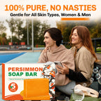 5 Pcs Persimmon Soap for Old People Smell, Persimmon Soap Bar for Body Odor Control, Natural Organic Deodorant Body Wash Soap for Women & Men