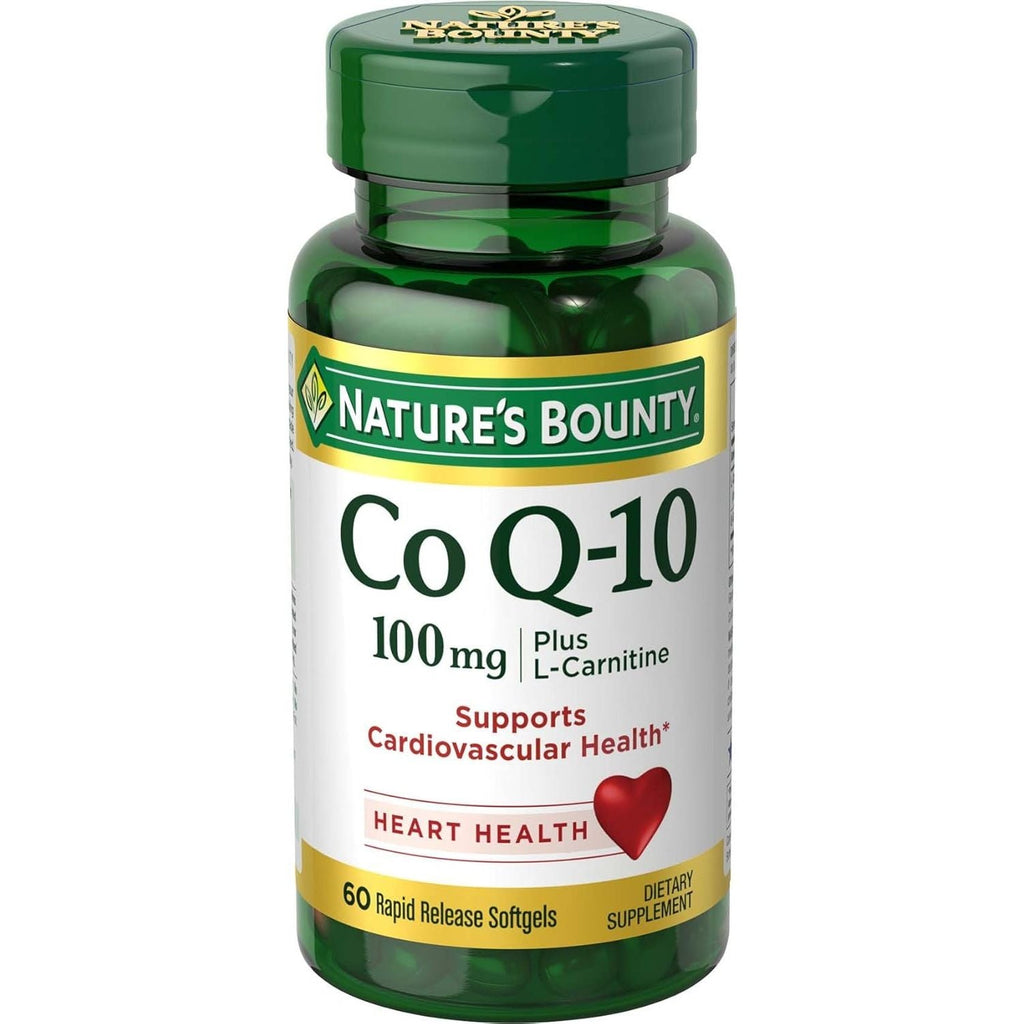 Buy now Nature's Bounty CoQ10, Supports Heart Health, 100mg Plus L-Carnitine, 60 Softgels 60 Count (Pack of 1) 100 mg at indiglob india