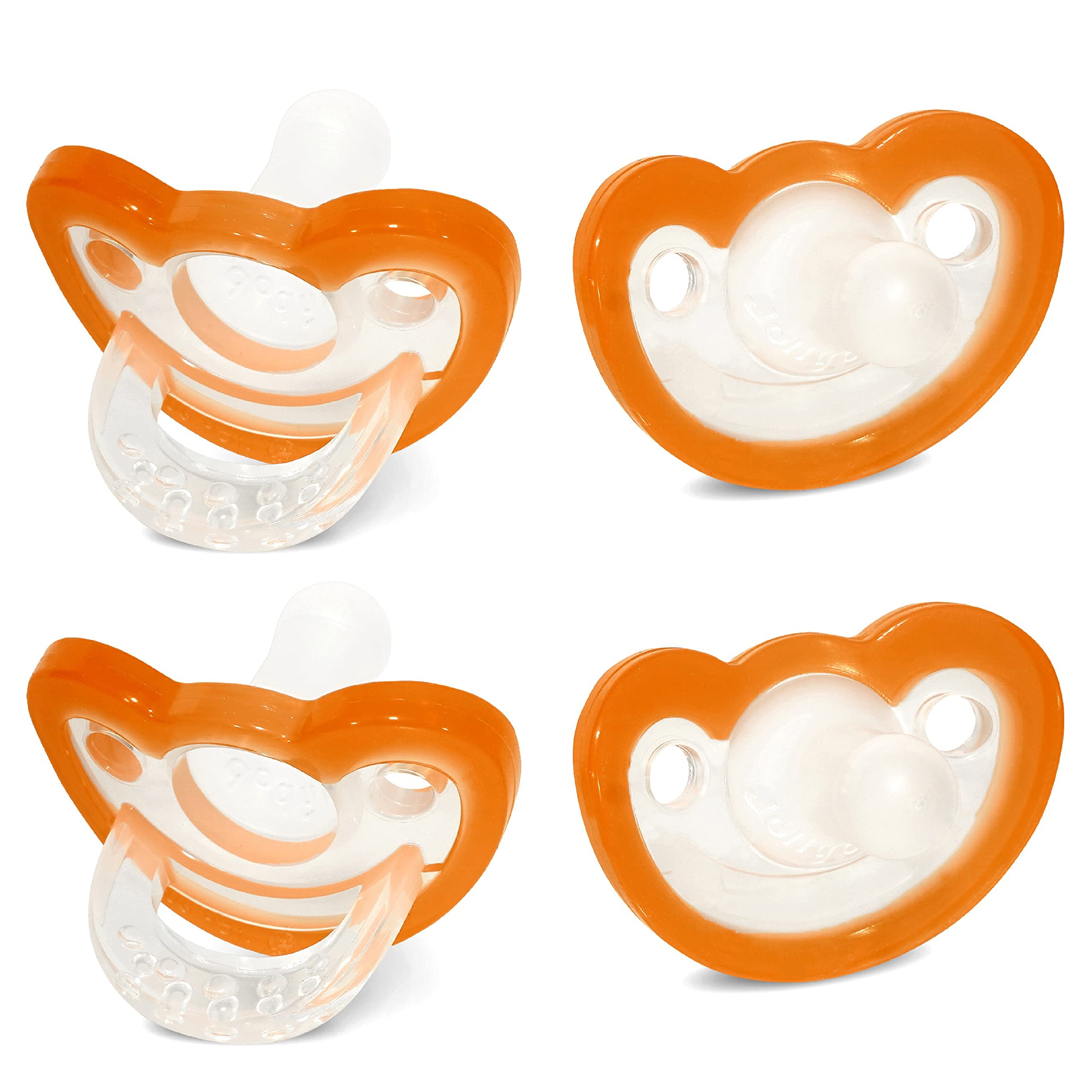 Buy now RaZbaby Jollypop Pacifier for Babies 3 Months and Up, USA Made, Natural Shaped Orthodontic Binky, Lovingly Shared in NICUs & Hospitals Worldwide, Medical-Grade 100% BPA-Free - 2 Pack - Pink Orange at indiglob india