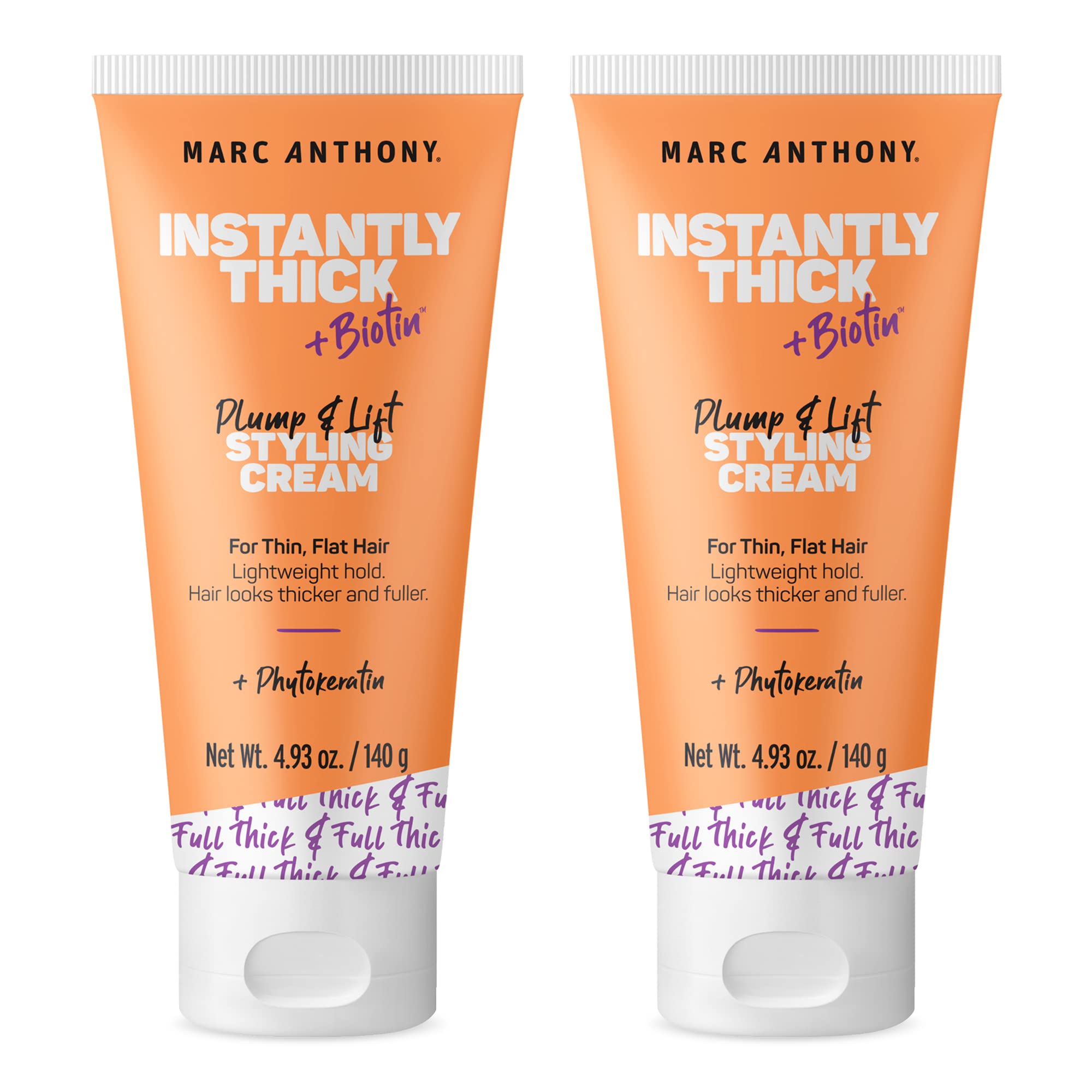 Marc Anthony Instantly Thick, Hair Thickening Styling Cream for Thin Hair | Lightweight Volumizing Hair Care with Biotin & Phyto Keratin, Plumps & Lifts for Fuller Looking Hair. For Women & Men.