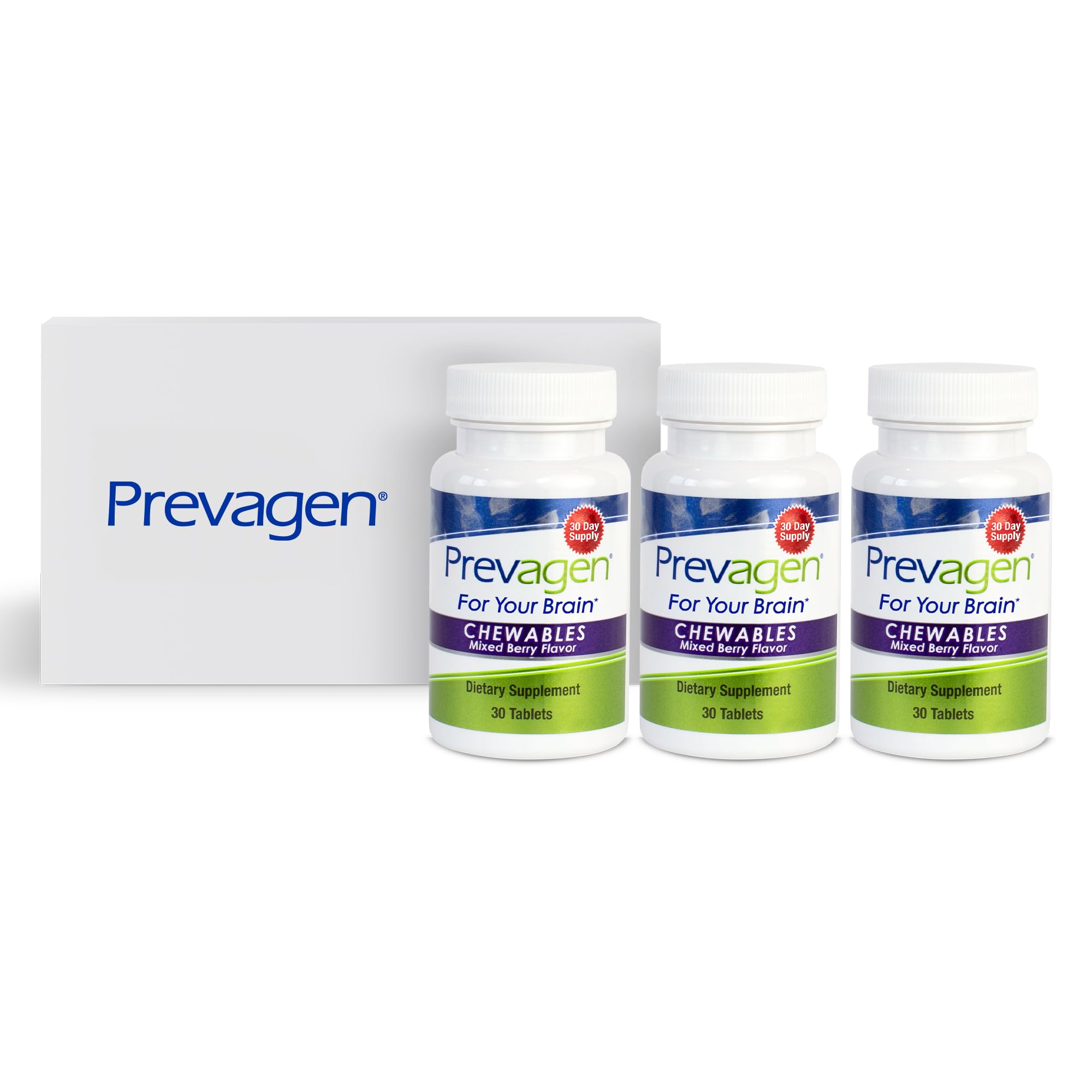 Prevagen Extra Strength Mixed Berry Chewables with Storage Box, 1-Pack | For Your Brain, 1 Month Supply, 20mg Apoaequorin, 50mcg Vitamin D3, 30 Tablets per Bottle