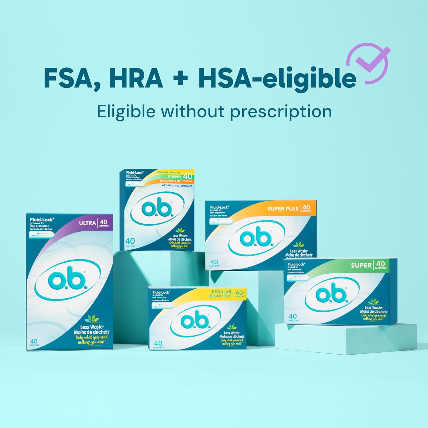 Buy now o.b. Tampons No Applicator, Fragrance-Free - 40ct | Applicator-Free Tampons Super Plus, Feminine Care, ob Tampon Super Plus, Period Products at indiglob india