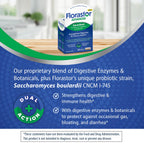 Florastor Advanced Gas & Bloat Probiotic, 30 Capsules (Pack of 2) | Digestive Enzymes and Botanicals, Plus Probiotics for Digestive Health