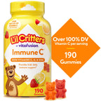 L'il Critters Kids Immune C | Vitamin C and Zinc Gummies | 190 Count | Assorted Fruit Flavors | Gluten and Dairy-Free Children's Gummy Supplement