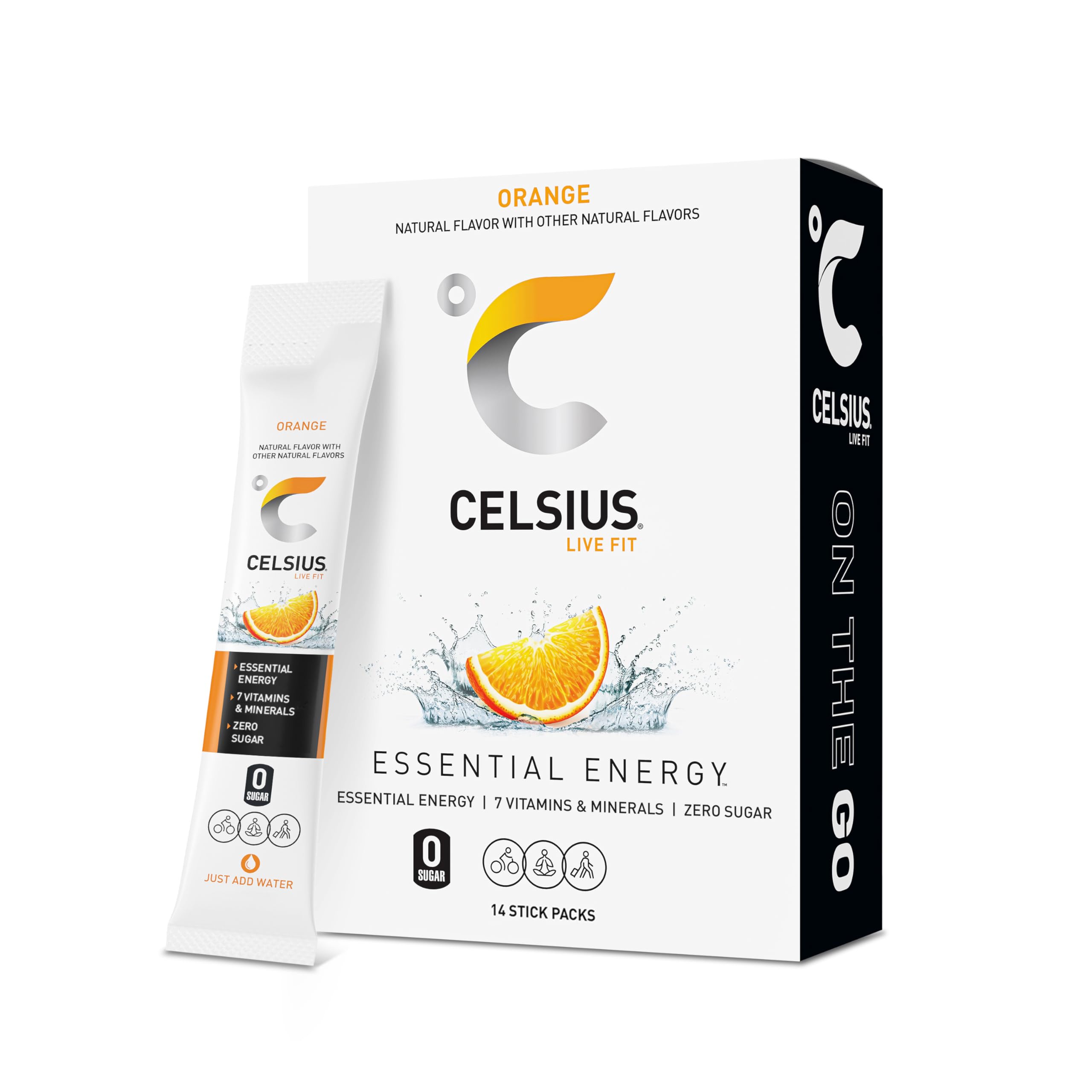 Buy now CELSIUS On The Go Strawberry Mango, Sugar Free Energy Drink Mix (14 Sticks per Pack) Orange 0.19 Ounce (Pack of 14) at indiglob india