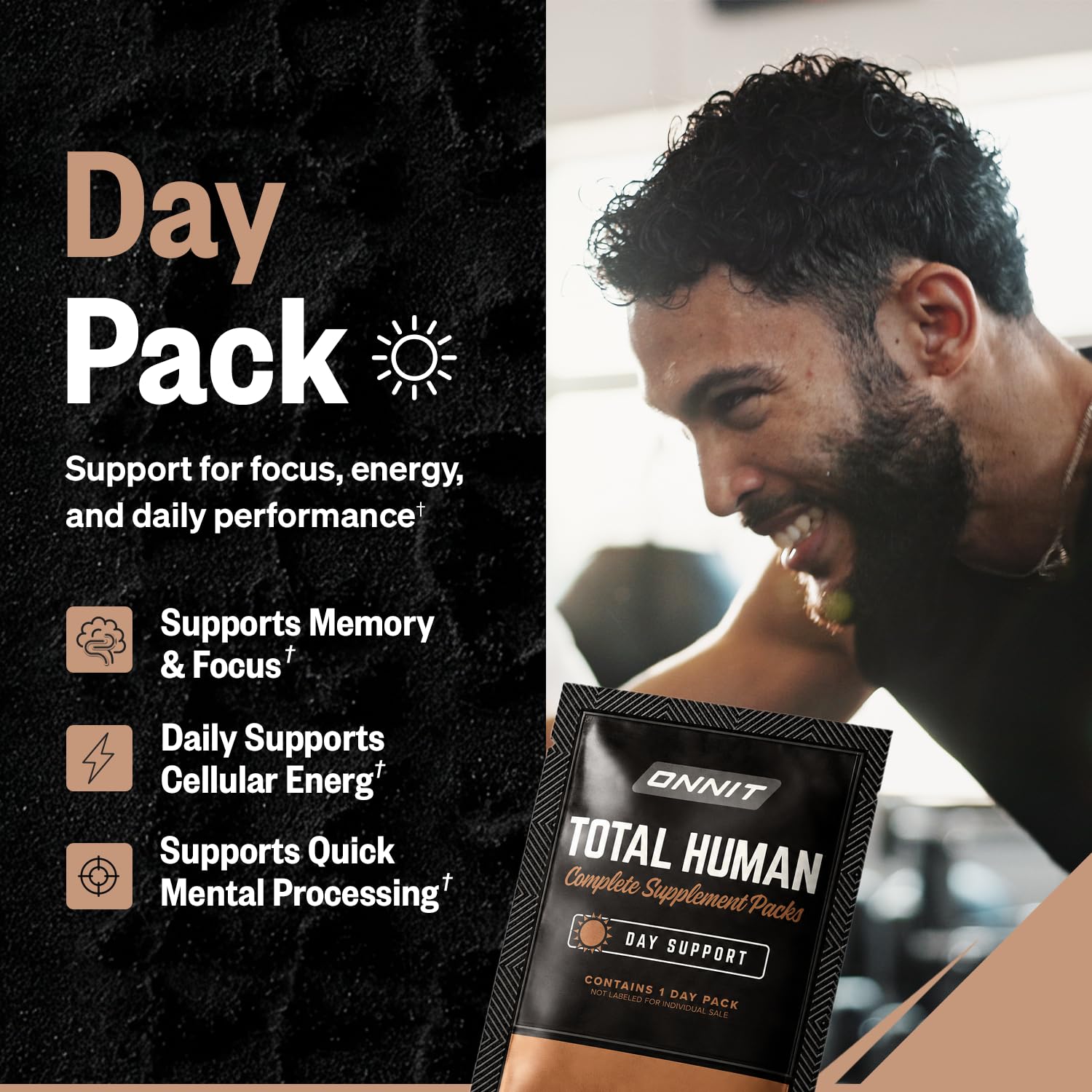 ONNIT Total Human Daily Multivitamin Packs for Men & Women, 30-Day Supply | Comprehensive day & night capsule packs; vitamins, minerals & herbs for daily wellness; 60 packs, 30-day supply, men & women