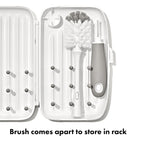 OXO Tot Travel Size Baby Bottle Drying Rack & Bottle Brush, Portable, Gray