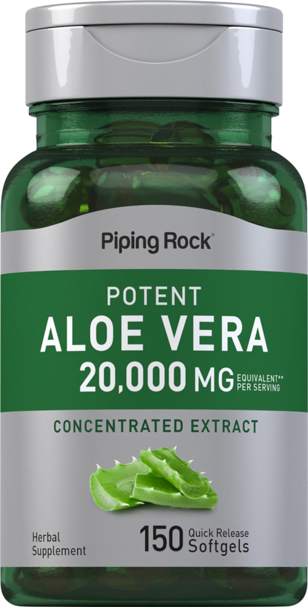 Piping Rock Aloe Vera Supplement | 150 Softgels