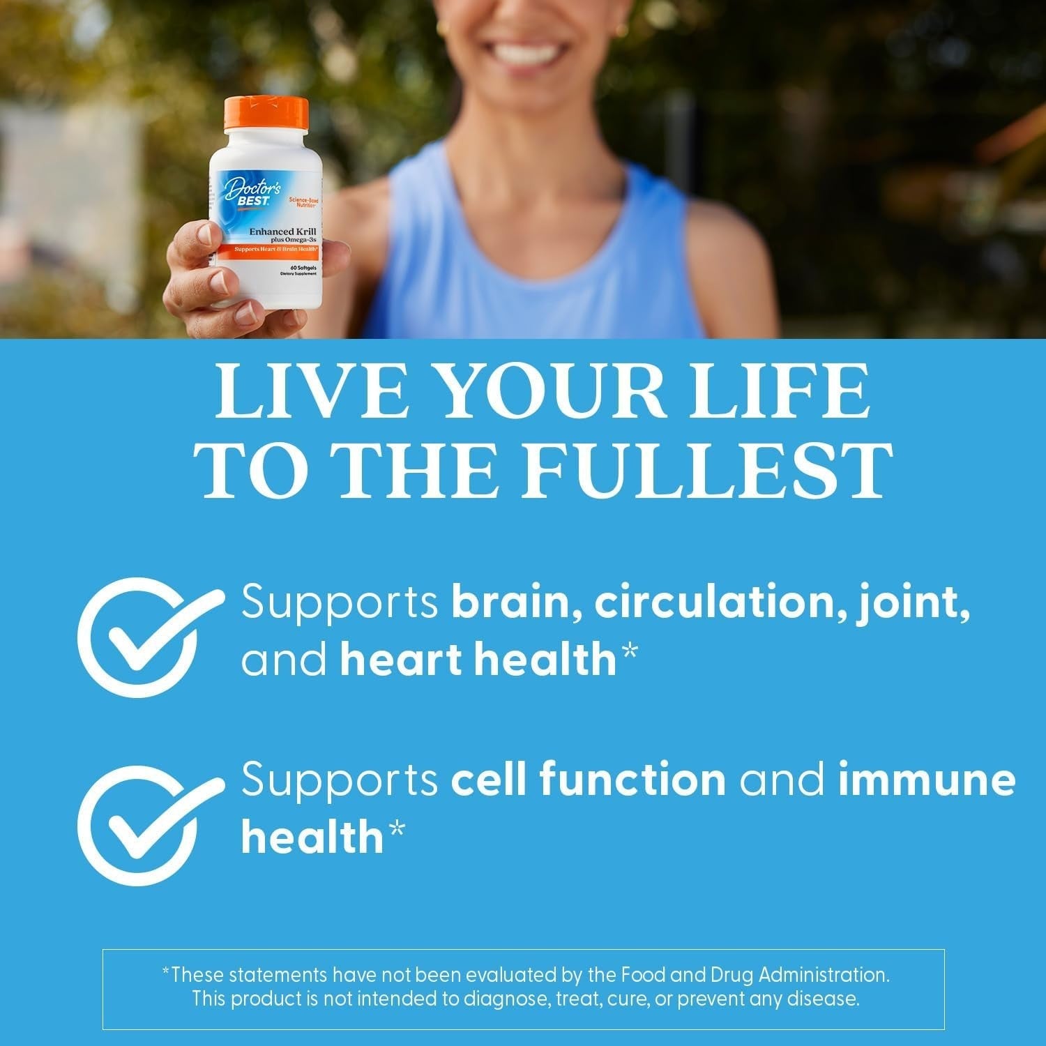 Buy now Doctors Best Enhanced Wild Caught Antarctic Krill (Superba2) Plus Omega-3s, Supports Heart & Brain Health, Non-GMO, Gluten Free 60 Softgels at indiglob india