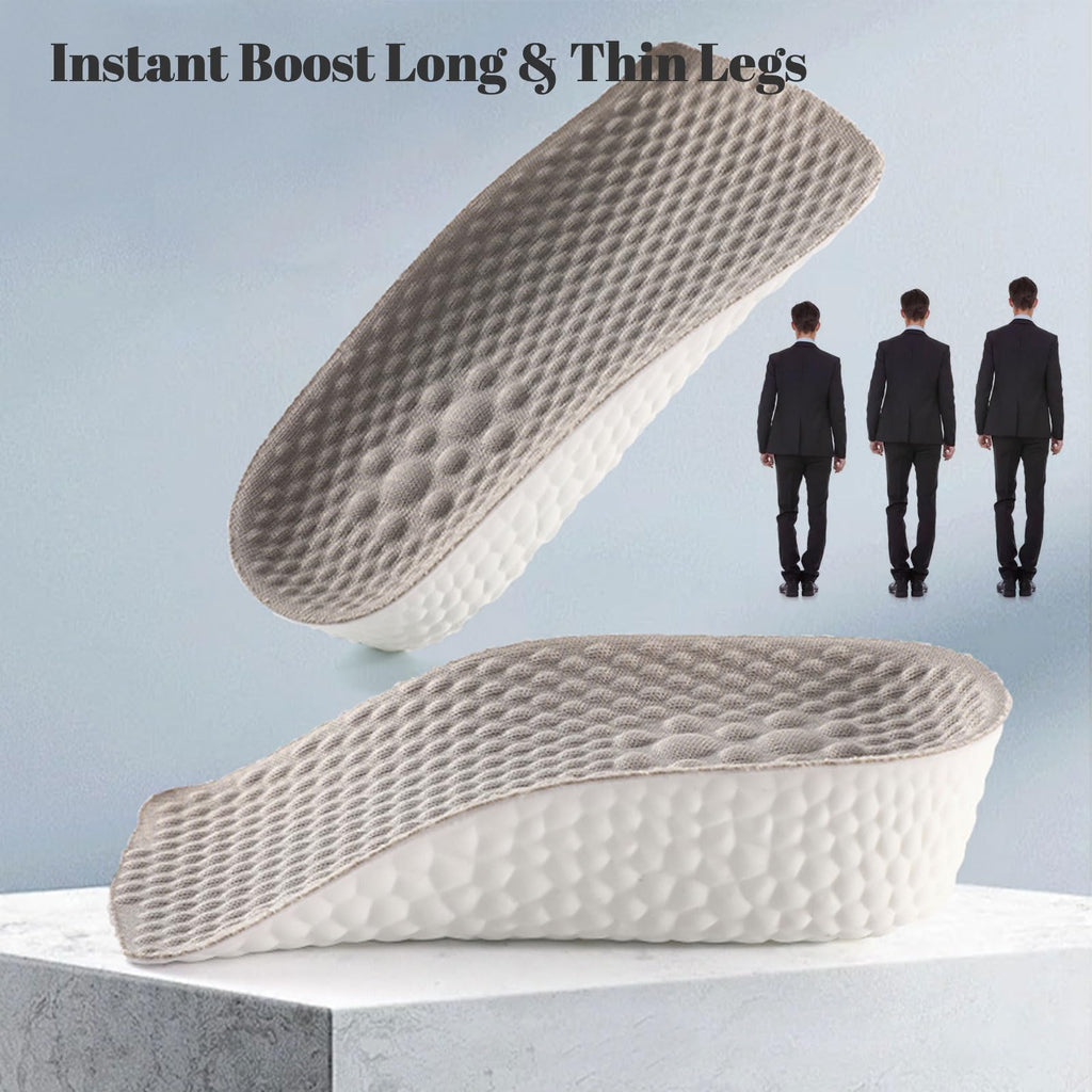 Height Increase Insoles for Men and Women, Foot Arch Contour Shoes Lifts for Men Orthopedic Heel Lift Cushion Gel Leg Discrepancy Balancer (Grey,3 Pairs - 1.5cm 2.5cm 3.5cm) (Grey)
