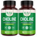 Nested Naturals Choline Bitartrate 500mg Per Serving - High Potency Choline Supplements - Supports Prenatal Maternal & Fetal Health During Pregnancy* - 100% Vegan & Non-GMO - 2-Pack (180 Capsules)