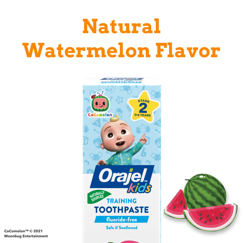 Buy now Orajel Kids CoComelon Training Toothpaste Fluoride-Free; #1 Pediatrician Recommended Fluoride-Free Toothpaste*, 1.5oz Tube at indiglob india