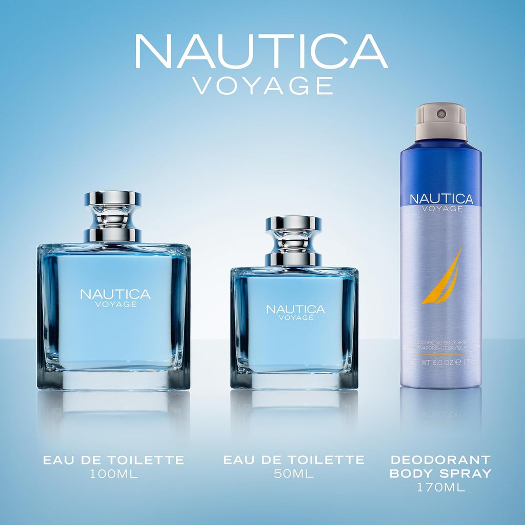Buy now Nautica Voyage Eau De Toilette, Cologne and Fragrance For Men, Fresh, Romantic, Fruity Scent Woody, Aquatic Notes of Apple, Water Lotus, Cedarwood, and Musk Ideal Day Wear, Long Lasting 3.3Fl oz at indiglob india