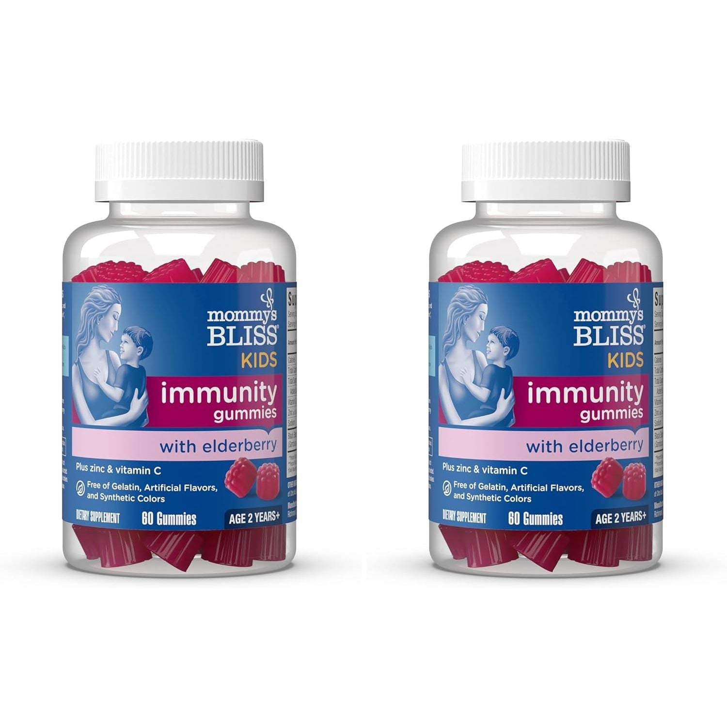 Buy now Mommy's Bliss Kids Elderberry Gummies, Supports Immunity with Black Elderberry, Zinc & Vitamin C, Gluten Free & Vegan, Age 2 Years+ (60 Count) 60 Count (Pack of 2) Kids Elderberry Gummies at indiglob india