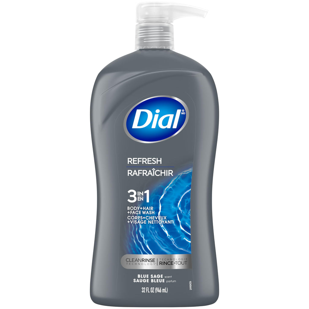 Buy now Dial Men 3in1 Body, Hair and Face Wash, Hydro Fresh, 32 fl oz at indiglob india