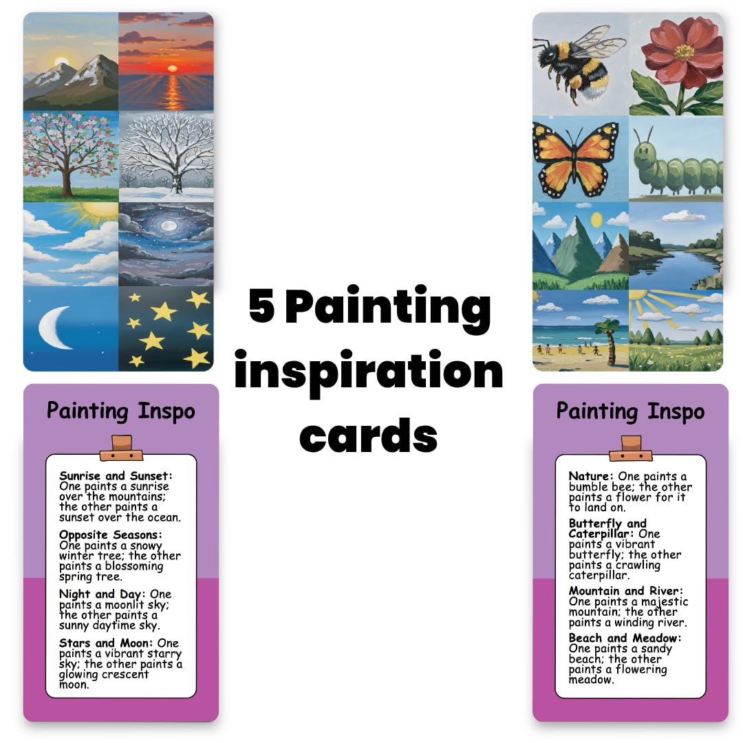 Do or Drink Sip and Paint Couples Painting Kit Game – Date Night Game with Conversation Cards, Romantic DIY Paint Kit for Two, Fun Relationship Activity, for Couples