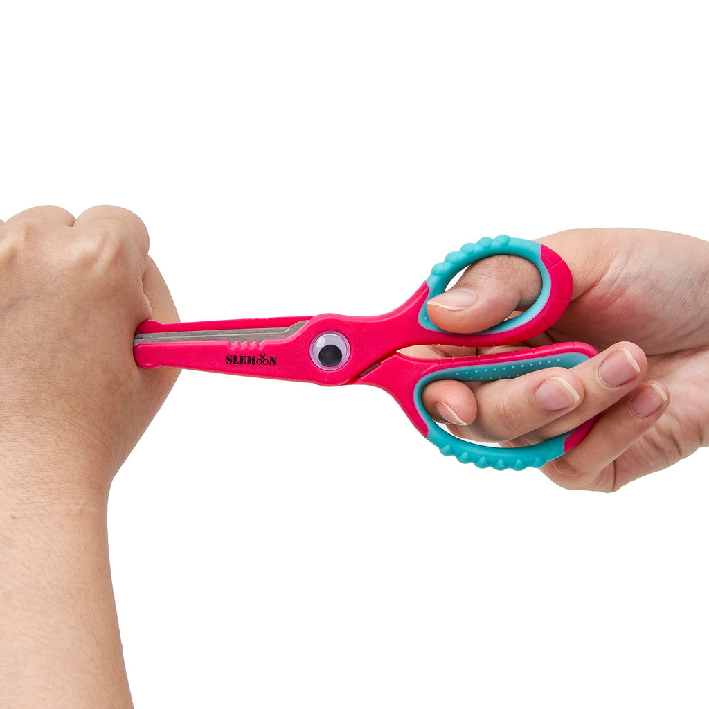 Kids Scissors 5.5 Inch,Blunt Tip Toddler Safety Scissors,3 Pack