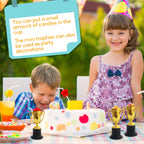 24 Pack Mini Trophies for Kids Awards,Plastic Gold Award Trophy Cups,Golden Award Trophy Cups Set,Gold Participation Trophys Cup for Party Favors,Rewards,Props,Sports,Competitions(4 in)