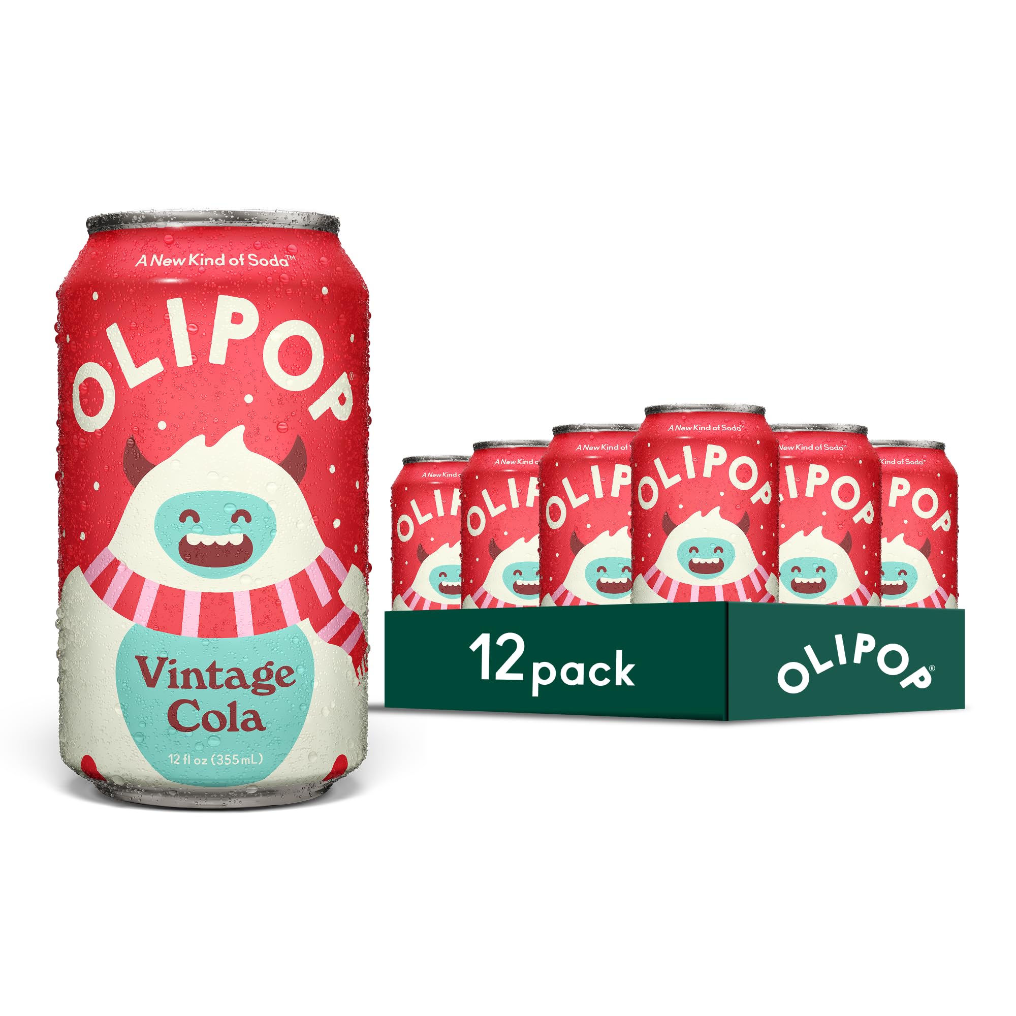 Buy now OLIPOP Prebiotic Soda Pop, SpongeBob Pineapple Paradise, Pantry Pack Packed with Prebiotics, Fiber, and Botanicals, Gluten Free, Vegan, GMO Free, 12oz Skinny Can (12-Cans) Vintage Cola at indiglob india