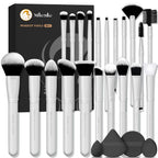 Makeup Brushes Set, Mlemle Professional 25 Pcs Makeup Kit, Include Foundation Powder Blush Concealers Eye shadows 21 Pcs Makeup Brushes and 2 Powder Puff, 2 Makeup Sponge(B01-Black)
