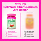 Belli Welli Fiber Gummies for GLP-1 Support - Watermelon - Tapioca Prebiotic Fiber Gummy - Digestive Health & Regularity for Women, Men, Kids - 120CT