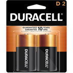 Buy now Duracell Coppertop D Batteries, 2 Count (1 Pack), D Battery with Long-lasting Power, All-Purpose Alkaline Battery for Household and Office Devices at indiglob india