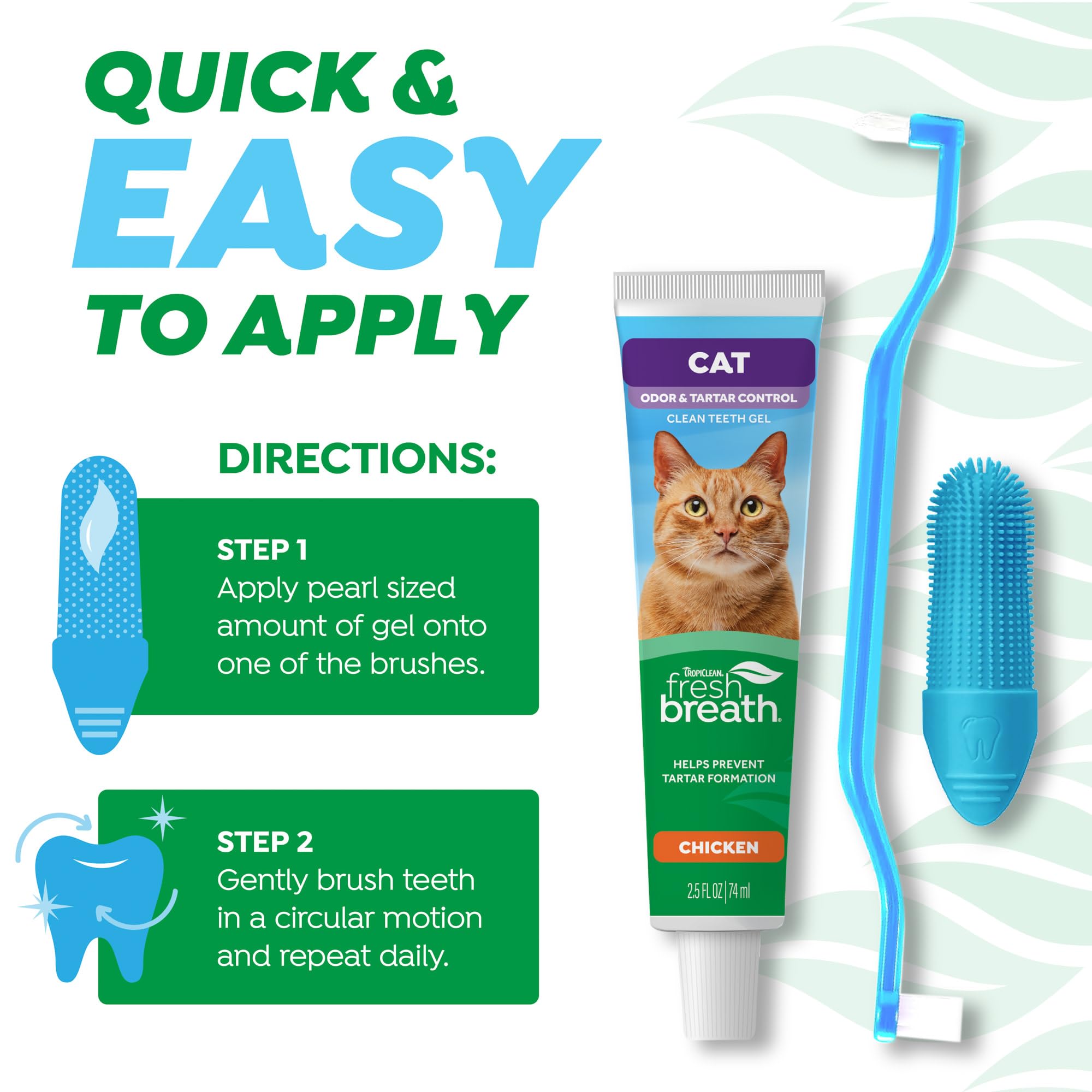 Buy now TropiClean Fresh Breath Cat Toothbrush and Toothpaste Kit, Cat Teeth Cleaning & Breath Freshener Solution, Complete Dental Care at indiglob india