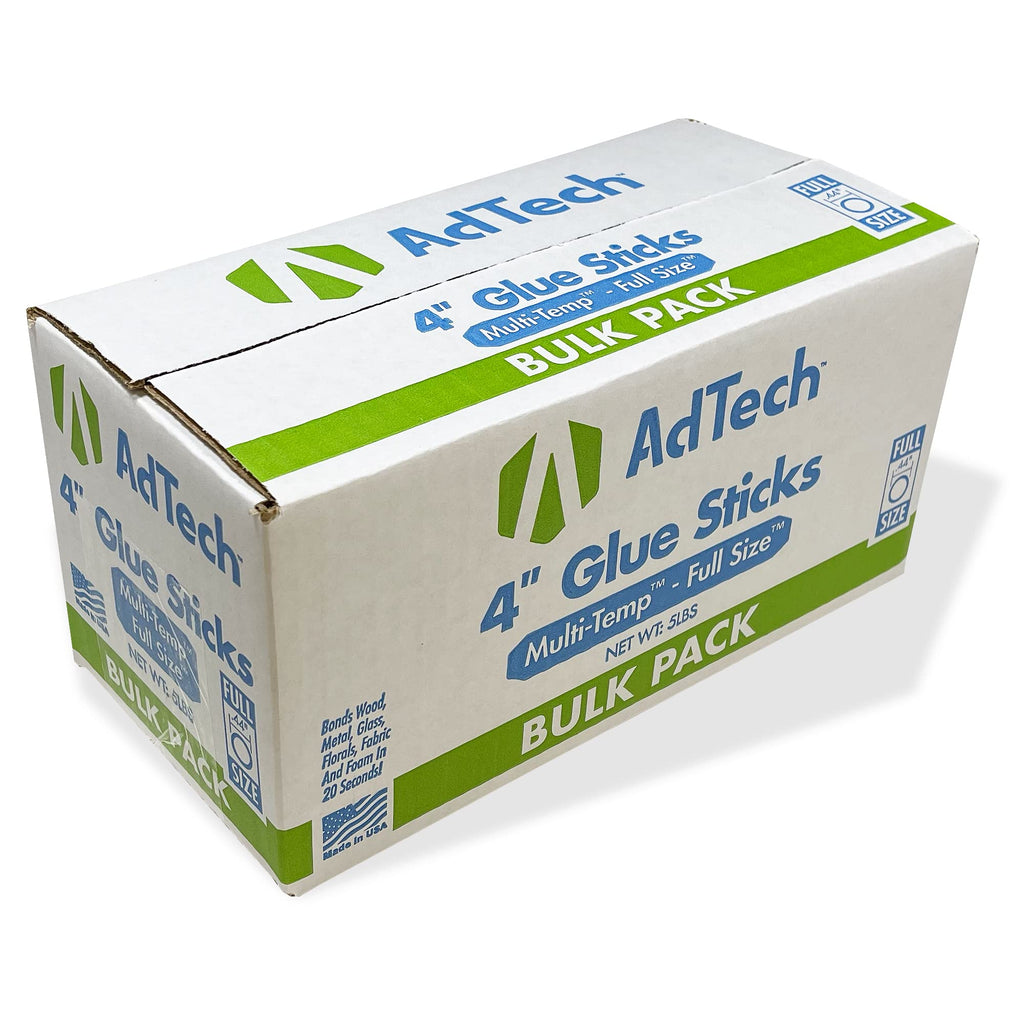 AdTech Full Size Hot Glue Sticks, 4-Inch | Multi-Temp for High & Low Temp Glue Guns | Strong Bond for Crafts, DIY & Repairs | Made in the USA