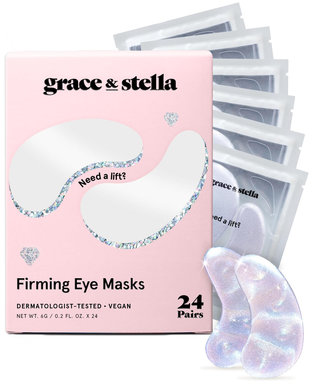 Buy now grace & stella Retinol Under Eye Patches for Puffy Eyes & Dark Circles - Restoring Gel Under Eye Masks with Hyaluronic Acid - Bridesmaid Gifts, Birthday Gifts for Women (Purple, 24 Pairs) at indiglob india