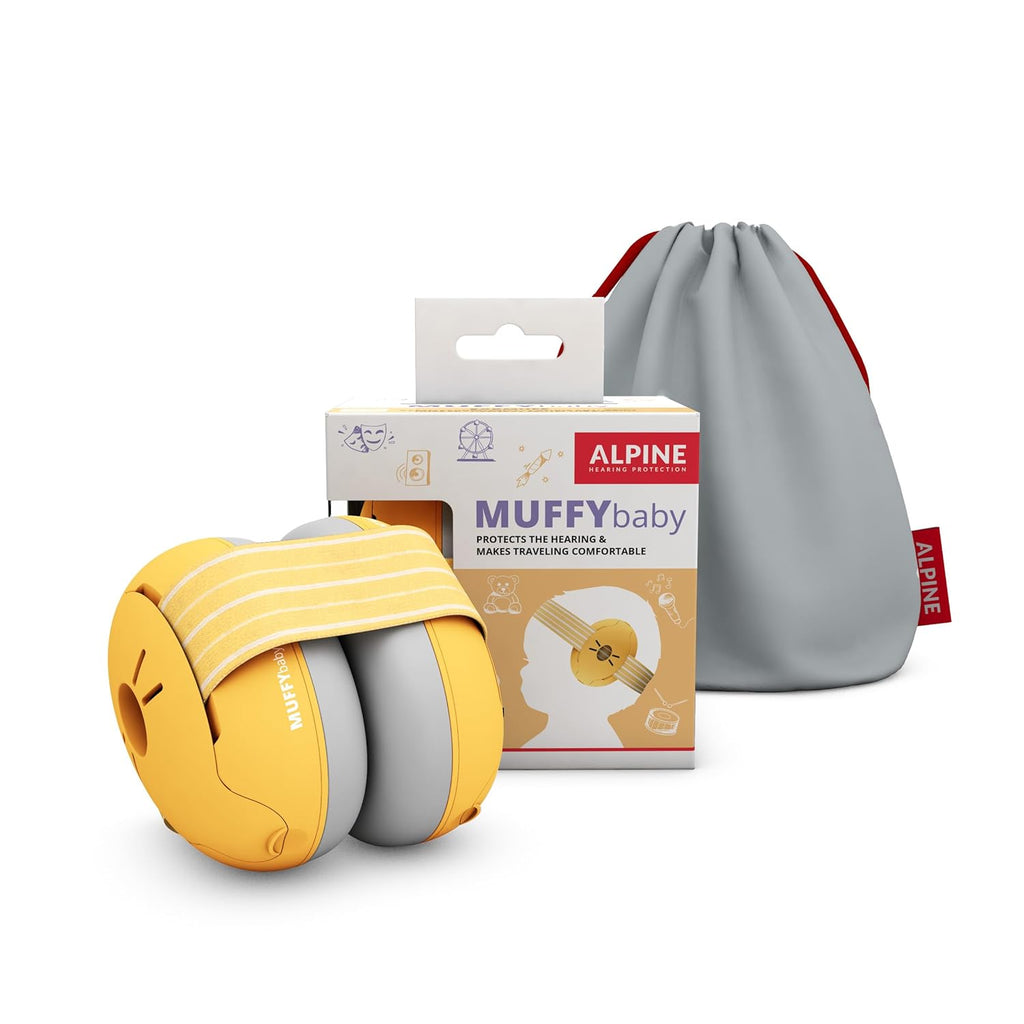 Buy now Alpine Muffy Baby Ear Protection for Babies and Toddlers up to 36 Months - CE & ANSI Certified - Noise Reduction Earmuffs - Comfortable Baby Headphones Against Hearing Damage & Improves Sleep - Yellow at indiglob india
