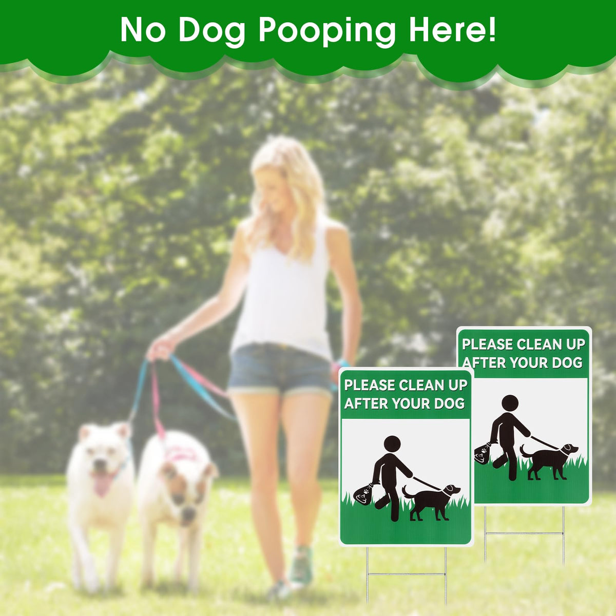 2 Pack Pick Up After Your Dog Sign, Clean up After Your Dog Signs